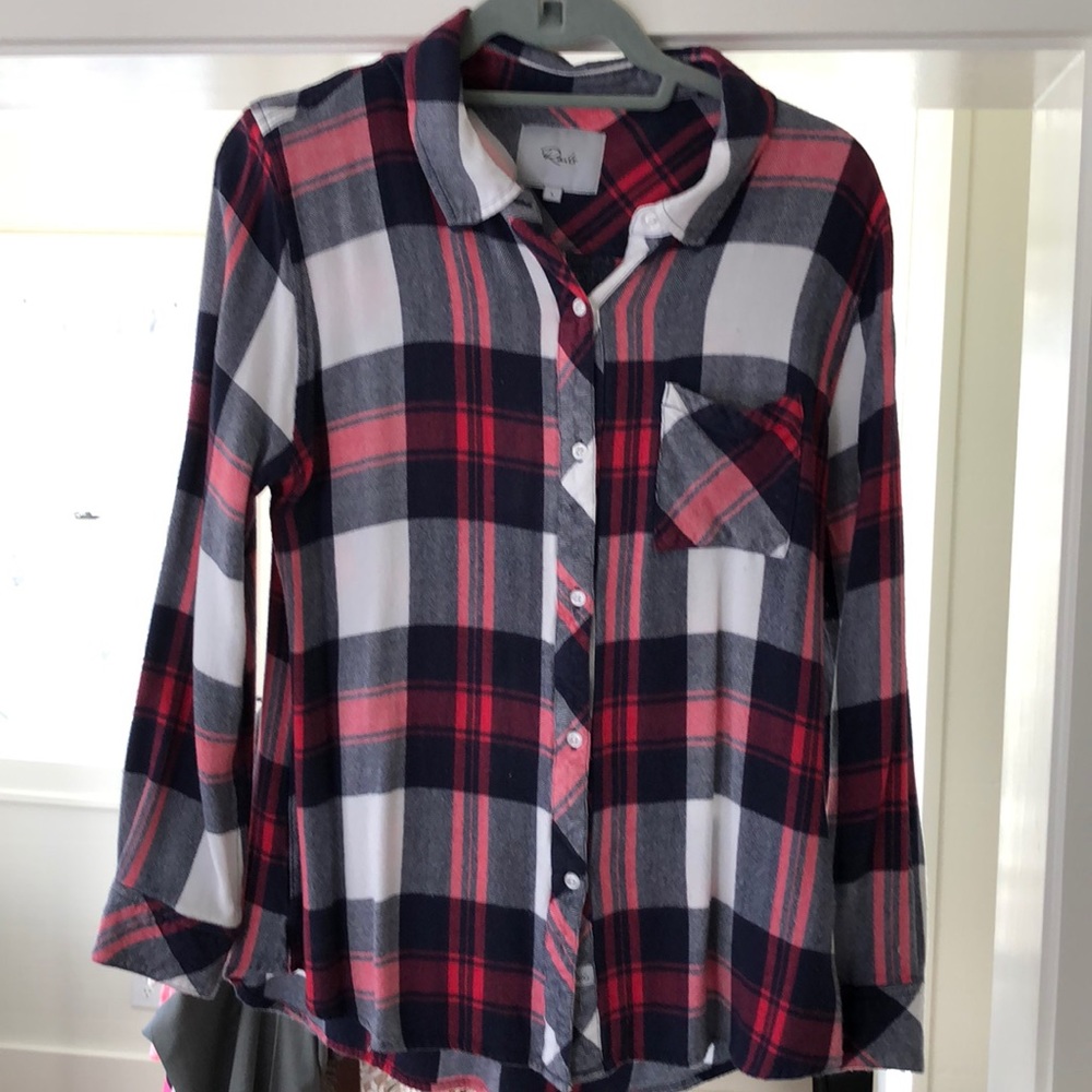 Rails flannel shirt blue and red large GUC